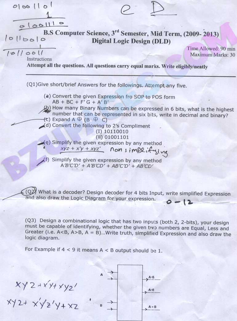 Name:  Digital Logic Design Mid Term Paper BSCS 3rd.jpg
Views: 1994
Size:  109.8 KB