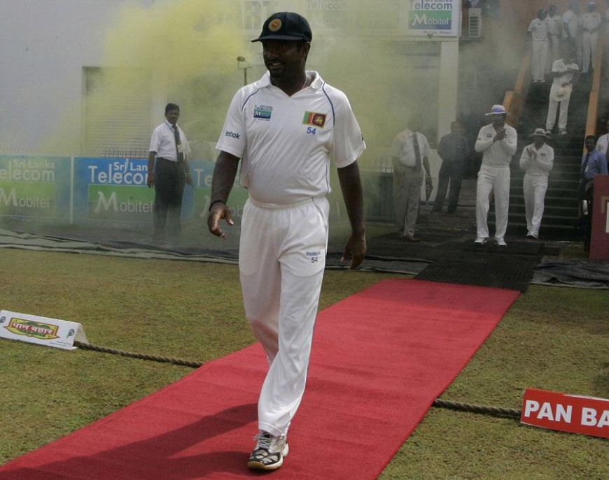 Name:  Muttiah Muralitharan walks down a red carpet into the field for his last day of Test cricket.jpg
Views: 720
Size:  183.0 KB