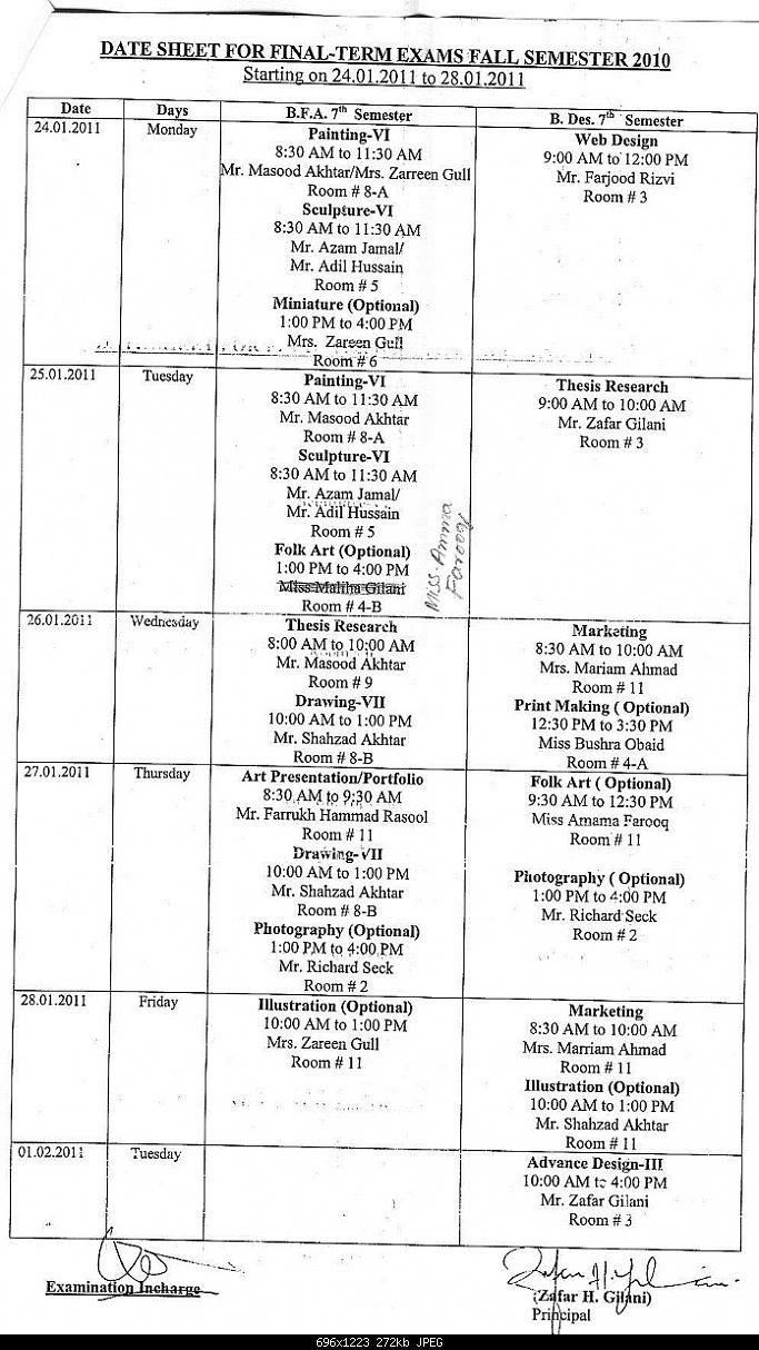 Date Sheet for Final term Exams January 2011 Multan College of Arts-finaldatesheetmcapage2.jpg