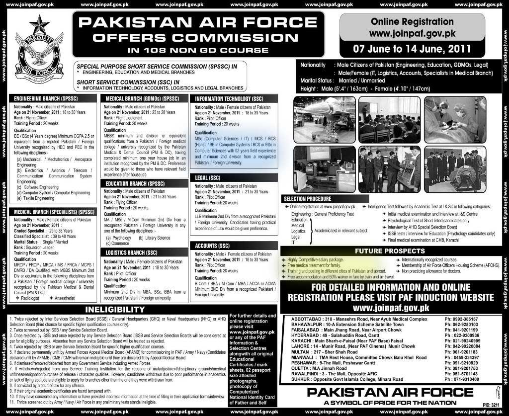 Pakistan air force offers commission 108 Non GD Course (7-14 june 2011)-pakistan-air-force-offers-commision-last-date-14-june-2011.jpg