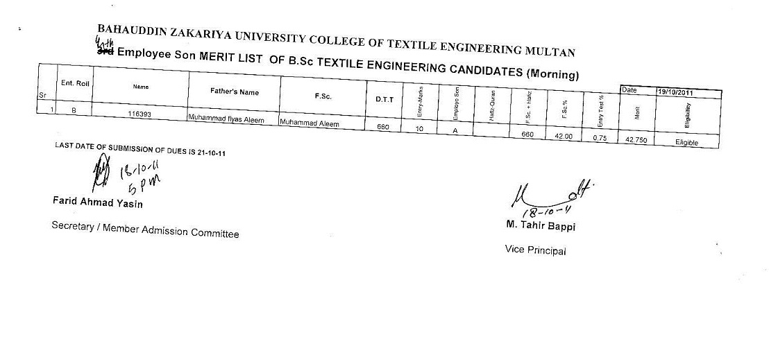 BSC Textile engineering 4th merit list BZU 2011-employee-son.jpg