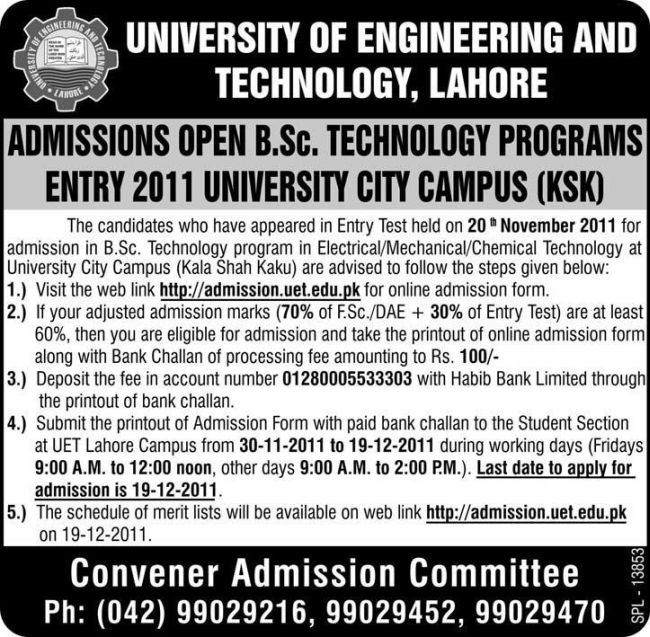 Name:  Admissions in UET Lahore Exp L 3.jpg
Views: 605
Size:  118.3 KB