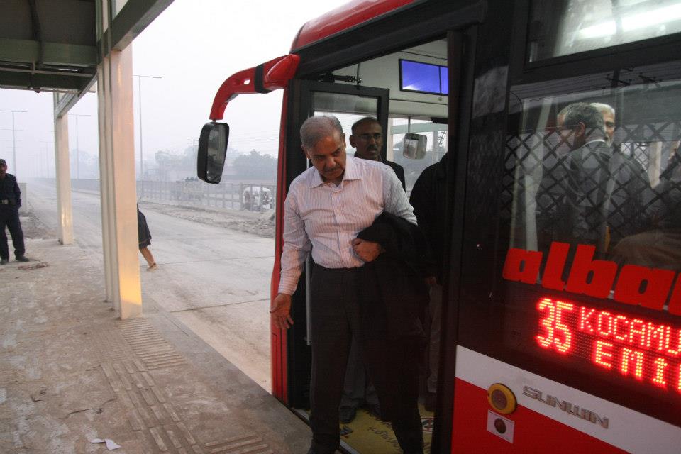 Lahore metro bus system: A major step in Pakistans public transport-shabaz-sharif-coming-out-metro-bus-lahore.jpg