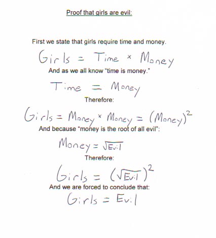 Proof that girls are evil�