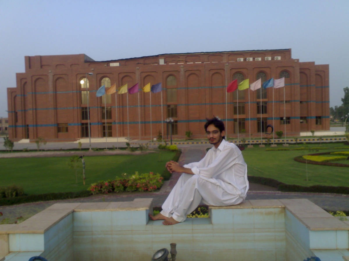 Me on fountain near Auditorium.