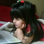 Baby girl Watching Laptop