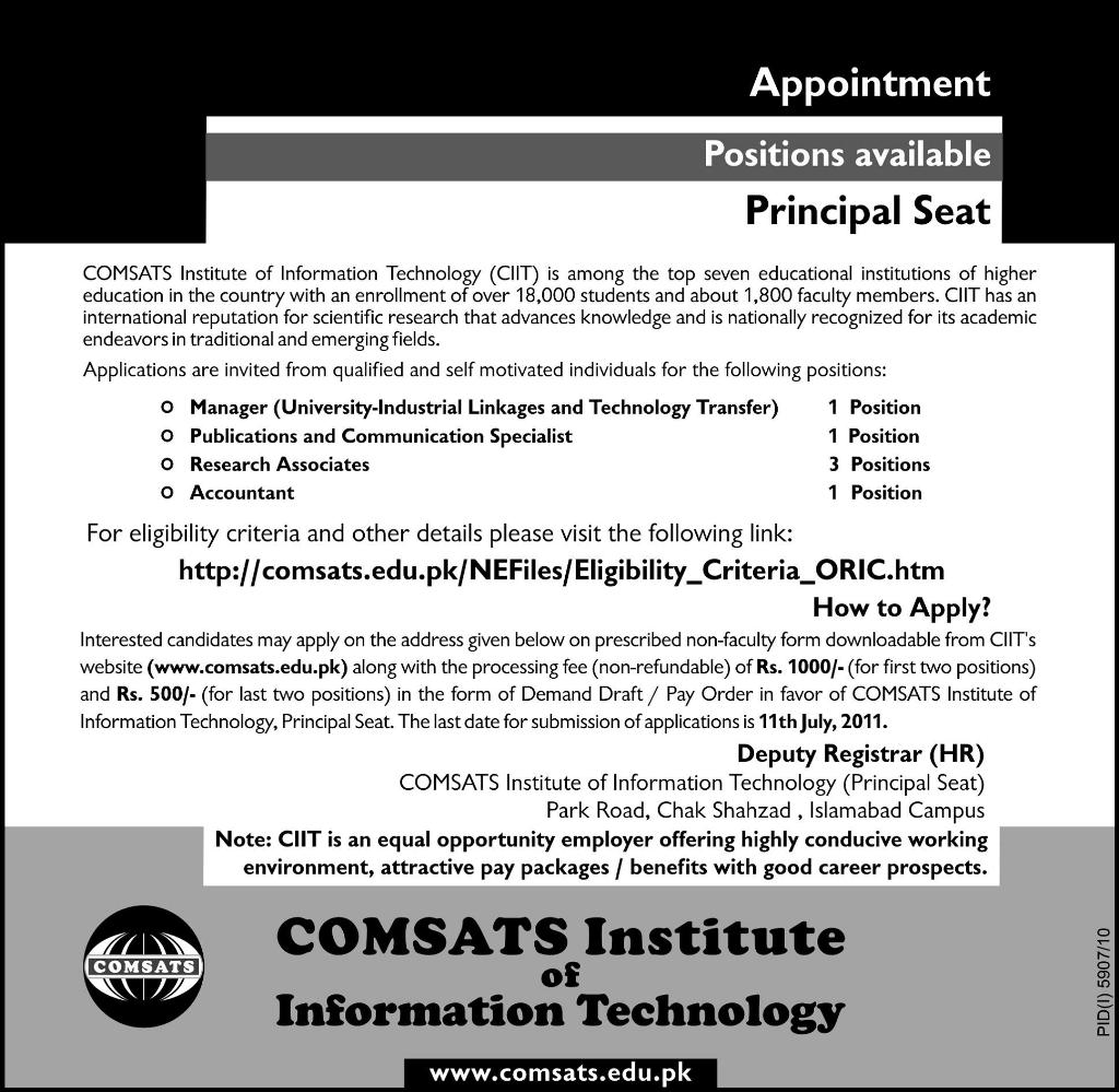 COMSATS Institute of Technology Career Opportunities 2011-comsats-institute-technology-career-oppounities-2011.jpg