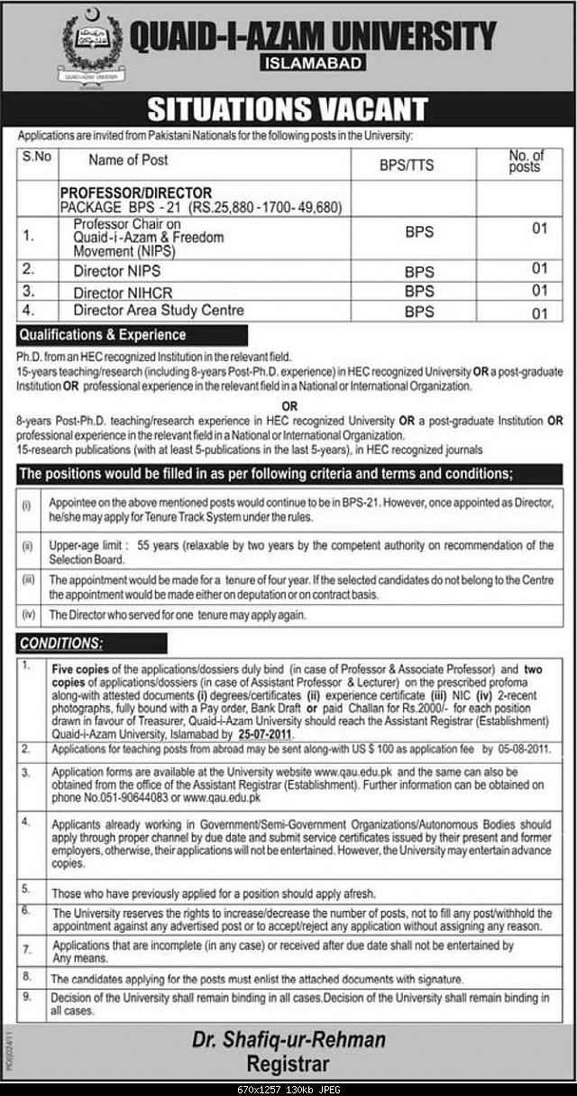 Click image for larger version

Name:	Quaid-i-Azam University Islamabad Career Oppounities 2011.jpg
Views:	100
Size:	130.3 KB
ID:	24344